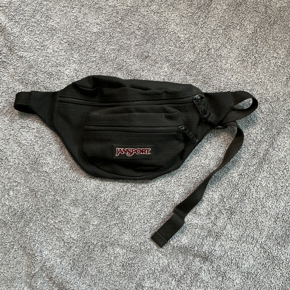 JanSport Fifth Avenue Fanny Pack Black Ripstop Waist Bag Adjustable Strap